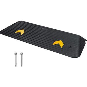 VEVOR Rubber Threshold Ramp, 1.5" Rise Wheelchair Ramp Doorway, 33069Lbs Load Capacity, Non-Slip Surface Rubber Curb Ramp for Wheelchair and Scooter (Black)