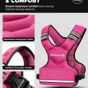 BAGAIL Adjustable Weighted Vest, 20-32lb Rucking Vest for Women & Men with 6 Weights & Large Pocket, Weight Vest for Home Workouts, Running, Walking and Strength Training - Pink