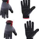 HANDLANDY Work Gloves for Men & Women, Utility Mechanic Working Gloves Touch Screen, Flexible Breathable Gardening Gloves for Yard Maintenance (Large, 2 Pairs)