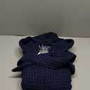 Luxury Organic Japanese Cotton Hotel & Spa Waffle Bathrobe for Men and Women (Hooded/Kimono) (Small-Medium, Hooded / Ocean Blue)