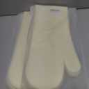 2 x Silicone Oven Mitt Set 7"x14", Extra Long Oven Mitts Heat Resistant Non-Slip Quilted Liner Kitch Oven Gloves for BBQ, Baking, Cooking, Beige