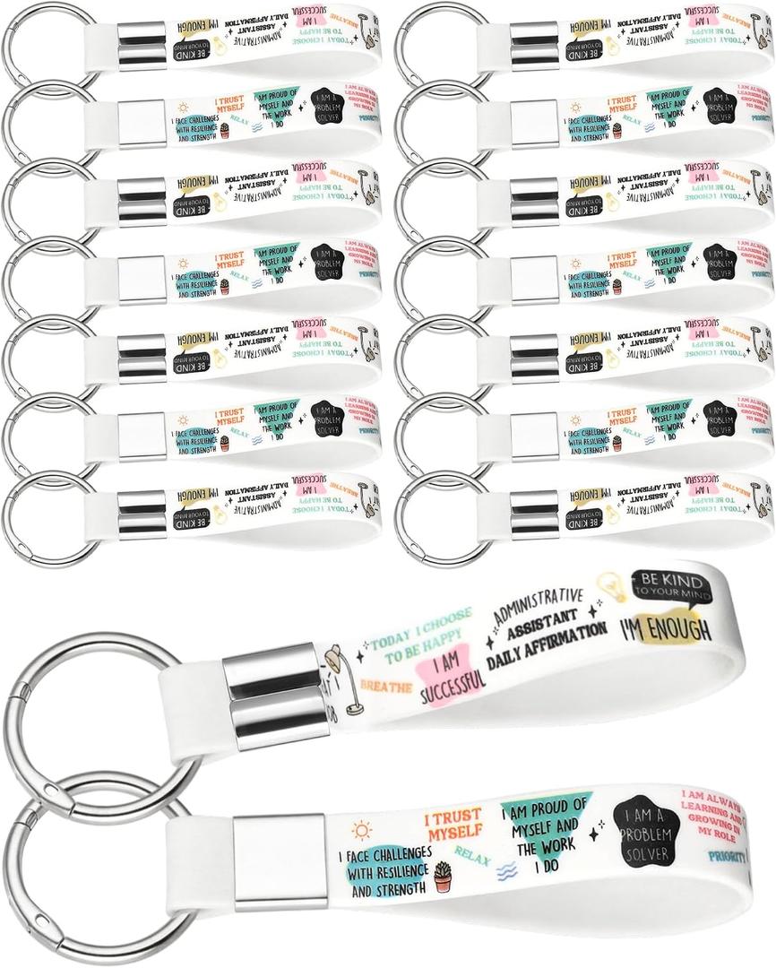 3 x Tondiamo 20 Pcs Administrative Assistant Daily Affirmations Gifts Bulk Keychains with Keyring Clips for Christmas Admin Assistants Secretary Gifts Appreciation Ideas