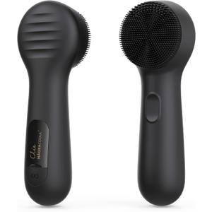 Silicone Face Scrubber, NgraCoola CLIE 2.0 Facial Cleansing Brush, Rechargeable, Waterproof Face Scrub Brush for Cleansing, Exfoliating, Massaging, Electric Facial Exfoliator for Women & Men - Black