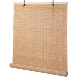 Bamboo Blinds for Interior Windows, Easy to Install Bamboo Shades for Indoor Windows, Custom Roller Shades for Indoor Window and Outdoor Patio, 42" W x 48" H (Bamboo Carbonized Color)