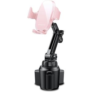 Miracase Universal Cup Phone Holder for Car, [Upgraded Version] Adjustable Long Neck Car Cup Holder Phone Mount Cradle Friendly Compatible with iPhone Samsung Google and All Smartphones, Crystal Pink