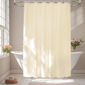 Seenus Waterproof Fabric Shower Curtain Liner with 3 Weighted Magnets, 72 x 84 inch Extra Long Cream Cloth Shower Liner Machine Washable, Hotel Quality Lightweight Tall Shower Curtain for Bathroom