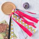 Softball Hair Ties with Ribbons Pink Hair Accessories for Women Softball Ribbon Hair Band Tassels Ponytail Holders Cheer Hair Bows for Girls Softball Streamers for Hair Scrunchie for Cheerleaders