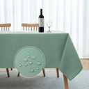 Softalker Damask Summer Rectangle Table Cloth - Geometric Line Thick Jacquard Table Covers Waterproof Stain Resistant Washable Tablecloth for Kitchen Party Outdoor Picnic (60 x 84 inch,Light Green)