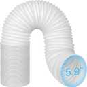 5.9/6 Inch Portable AC Air Conditioner Hose Anti-Clockwise Thread & Length up to 80" Support Counter-Clockwise Thread, AC Hose Compatible with Haier, LG, Delonghi and More (6" Hose- Anti Clockwise)