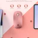 RAPIQUE Bluetooth Wireless Mouse - (BT5.1+USB) Dual Connectivity, Quiet Click, Low Power, and 1600 DPI, Portable Cordless Mouse for Mac, Laptop, MacBook Pro/Air, iPad (Rose Gold)