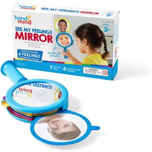 hand2mind See My Feelings Mirror, Play Therapy Toys, Mindfulness for Kids, Emotional Regulation for Kids, Social Emotional Learning Activities, Calm Down Corner Supplies, Calming Corner (Set of 1)