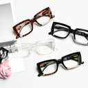 Eyekepper 4 Pack Ladies Reading Glasses - Stylish Oversized Square Readers for Women +1.75