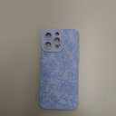 MZELQ for iPhone 16 Pro Max Case, Silicone Floral Flower Rose Cute Pattern, Camera Protection Soft Slim Phone Case for Girls Women -Blue