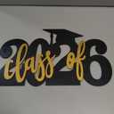CroBlissful Class of 2026 Wooden Graduation Photo Props 2026 Graduation Decorations Wooden Sign Senior Word Sign College High School Party Supplies 15” x 11”