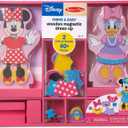 Melissa & Doug Disney Minnie Mouse & Daisy Duck Magnetic Dress-Up Wooden Dolls  Pretend Play Set (40+ pcs) Minnie Mouse Toys, Disney Dress Up Dolls for Preschoolers & Kids Ages 3+