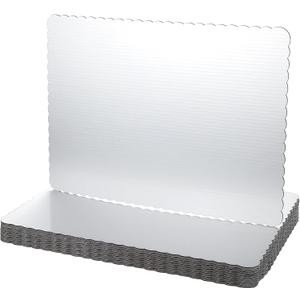 Skyygemm 12 Pack 19 x 14 Inch Greaseproof Rectangle Cake Boards Corrugated Single Wall Pad Half Sheet Board Rectangular Scalloped Rectangle Dessert Base for Cake Pizza
