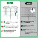 ADAVIN 10 Panels Collapsible Garden Fence Animal Barrier,10 Ft(L) x 24 in(H) Green Rustproof Metal Wire Panel Border for Dogs Rabbits, Flower Edging for Landscape Patio Yard Outdoor Decor, Arched