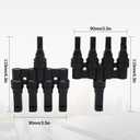 1500V DC Solar Branch Connectors,T Connector IP67 Waterproof,Solar Panel Connector FMMMM+MFFFF for Parallel Connection Between Solar Panels(2Pairs)