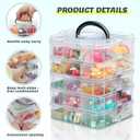 5-Tier Mini Brand Storage Case with Adjustable Compartments, Plastic Organizer Box for Mini Brand Organizer(Case Only)