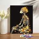 obterie Skull Paint by Numbers Kit for Adults Beginner Flowers Oil Painting Kit Adult Paint by Number Kits on Canvas DIY Painting for Beginners Art by Numbers for Gifts Home Wall Decor 16x20 Inch (YF014)