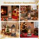 Christmas Snow Globe Water Lantern Musical Glitter Santa Claus Christmas Tree Decor, USB or Battery Operated Christmas Lantern for Thanksgiving 10.7" x 3.7" x 3.7"