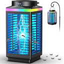 Bug Zapper Outdoor Cordless, 4200V Electric Mosquito Zapper 3 in 1 Portable & Rechargeable Bug Zapper Outdoor Waterproof IP67 with LED Blue Light, Wireless Hanging Fly Zapper for Patio Camping