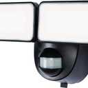 Globe Electric HZ-7161-BK Heathco Battery Powered Security Light, 180 Deg Sensing, 400 Lumens, Led Lamp, 120 Vac, 60 Hz, Black