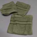 LANE LINEN Bath Hand Towels for Bathroom - 4 Pack (16" x 28"), 100% Cotton Hand & Face Towels Set - Soft, Prevent Fraying & Machine Washable - Everyday Family Towel, Gets Softer Each Wash - Oil Green