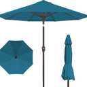 PatioKingdom 10FT Patio Umbrella with Push Button Tilt and Crank, Outdoor Market Umbrella with 8 Fiberglass Ribs, UV Protection Table Umbrella for Pool,Backyard,Garden,Deck