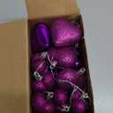 Skylety 30 Pieces Valentine's Day Heart Ornaments, Heart Shaped Decorations Tree Hanging Baubles for Valentine Wedding Anniversary, 3 Styles 2 Size (Purple)