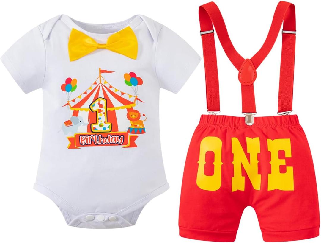MOMMY'S NEW MAN Toddler Baby Boys First Birthday Melon Birthday Outfit Romper Top + Shorts + Suspenders Photo Shoot Clothes 12-18M