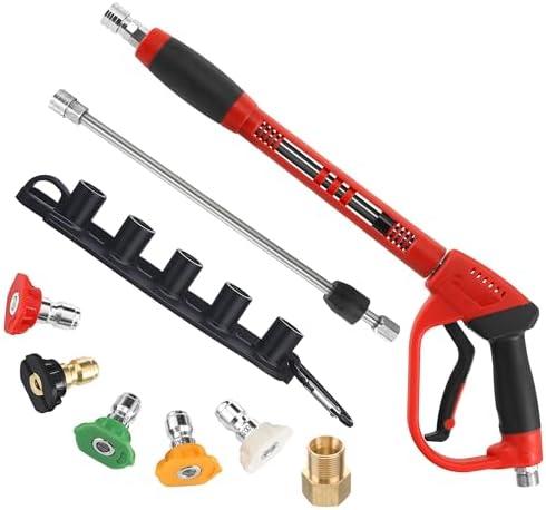 Amazon.com: Tool Daily Deluxe Pressure Washer Gun, with Replacement Wand Extension, 5 Nozzle Tips, M22 Fitting, 40 Inch, 5000 PSI : Everything Else
