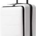 Coolife Luggage Suitcase Piece Carry On ABS+PC Spinner Trolley with pocket Compartment (White, 20in, Carry on)