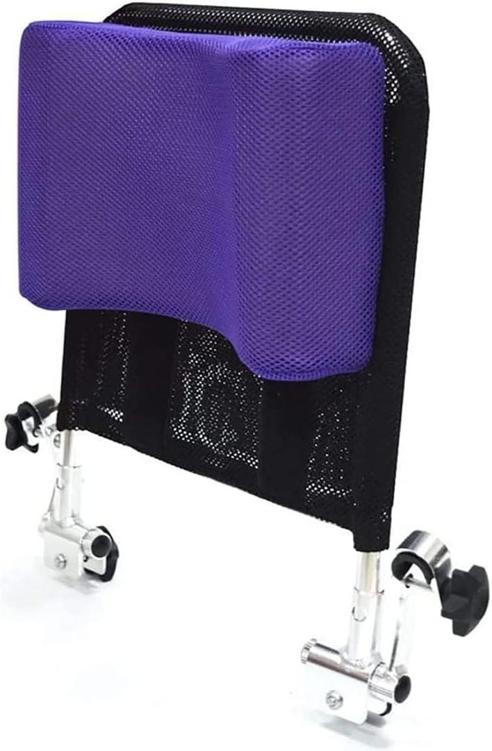 Wheelchair Headrest Backrest,Headrest Neck Support Comfortable Seat Back Cushion U Type Pillow Adjustable Angle Low Repulsion Breathable Universal Wheelchair Accessories Toilet Chair(Purple)