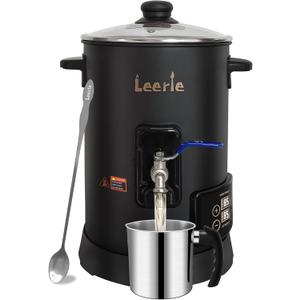 Leerie 6Qts/12Lbs Digital Wax Melter for Candle Making - D6 Candle Wax Melting Pot with Accurate Temperature Control & Heating Core Brass Spout for DIY Home Business Candle Maker