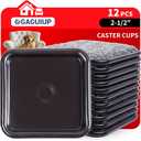 2 1/2" Square Carpet Bottom Furniture Caster Cups, Reusable Furniture Sliders for Hardwood Floors, Felt Furniture Pads Coasters to Protect Tile or Laminate Floors from Scratches, Brown/Gray (12 Pack)