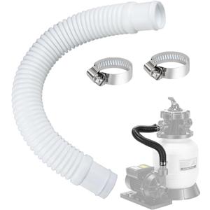 Pool Sand Filter Pump Hose - 1.25" Diameter Replacement Hose for Above Ground Pools Compatible with Pump Sand Filter and Saltwater Systems (White -1 Pack)