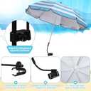 Yuntau 1 Set Beach Chair with Umbrella Foldable Camping Chair Fold up Umbrella with Universal Clamp Large Portable for Outdoors Fishing Camping Hiking Travel Picnic Beach(Black,Blue,White,Striped)