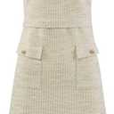 Hobemty Women's Sleeveless Tweed Dress Boat Neck Work Office Sheath Dresses, Large