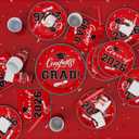 Tbsone Class of 2026 Graduation Plates and Napkins Set  Red and Black Disposable Tableware for 25 Guests, Includes Plates, Napkins, Cups, Forks and Tablecloth  Party Decorations Supplies (126 PCS)