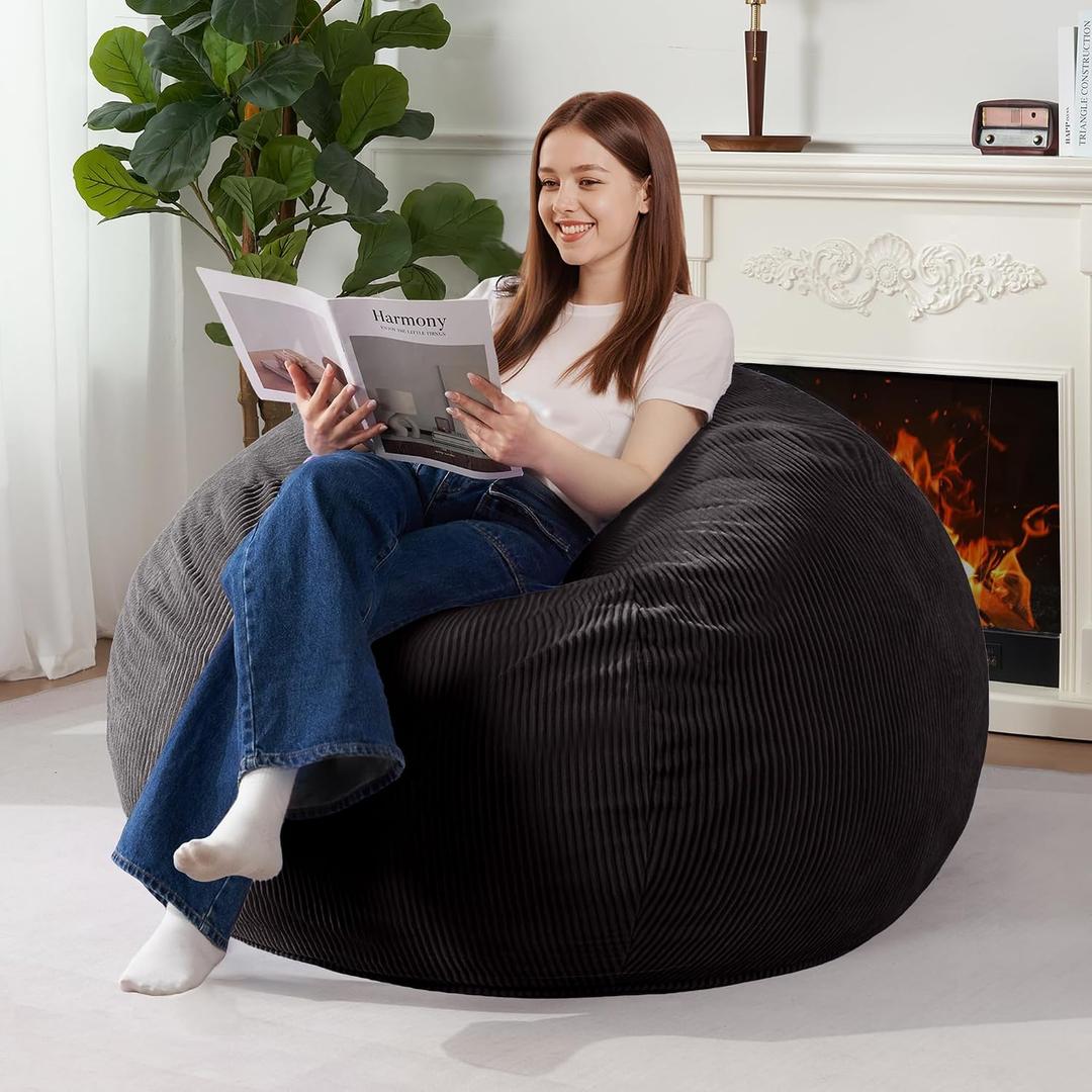 Homguava 4FT Bean Bag Chair for Adults,Teardrop Beanbag Chair with Handle