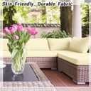 Patelai 14 Pcs Waterproof Outdoor Patio Cushion Covers Replacement 24 x 24 UV Proof Wicker Sofa Sectional Seat Slipcovers for Rattan Sectional Set Supplies, Covers Only (White)