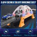 Slot Car Race Track Sets for Boys,Race Car Track with 4 High-Speed Slot Cars,Battery or Electric Car Track,Dual Racing Game Lap Counter Track Sets,Toys Gifts for Boys Girls Ages 4 5 6 7 8-12