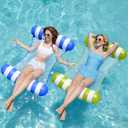 SLOOSH 2 Packs Hammock Pool Floats Adults, 4-in-1 Multi-Purpose Inflatable Pool Floats PVC Water Hammock Lounge Floaties