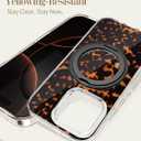 Loheckle for iPhone 16 Pro Max Case with Stand- Compatible with MagSafe Women Girls Cute Clear Girly Aesthetic Unique Design Soft TPU Magnetic Ring Phone Cover for Apple 16 Promax, Brown