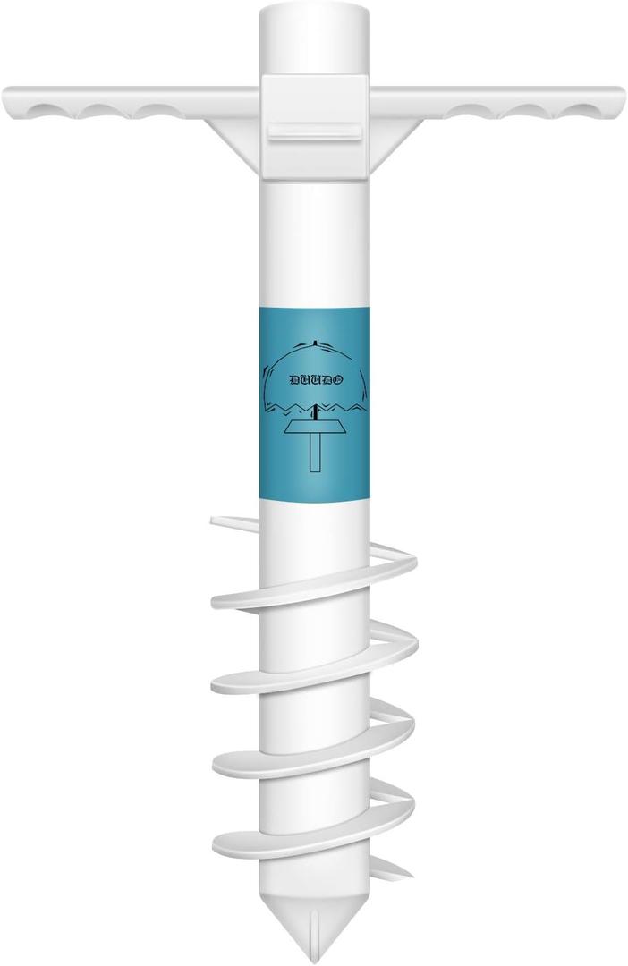 Beach Umbrella Sand Anchor, Beach Accessories-Umbrella Base with 5-Spiral Screw Design, Beach Essentials Umbrella Holder Stand Resist Strong Winds One Size Fits All (1 pack)