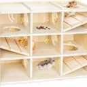 Hamster Toy Adventure Box,Multi Chamber Viewable Hamster House with Tunnel Meets The Nature of All Kinds and Sizes of Hamsters Rats Small pet Rodents