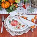 Bencailor 4 Pcs Thanksgiving Kitchen Towels Fall Dish Hand Towels Pumpkin Turkey Tea Washcloths for Thanksgiving Fall Autumn Kitchen Bathroom Decor Gifts(White, Orange,Pumpkin)