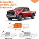 in-Channel Window Rain Guards Fit for Chevy Silverado/GMC Sierra 1500 2019-2025 Crew Cab,Extra Durable Window Deflectors,Vent Visors,Truck Accessories,4pcs