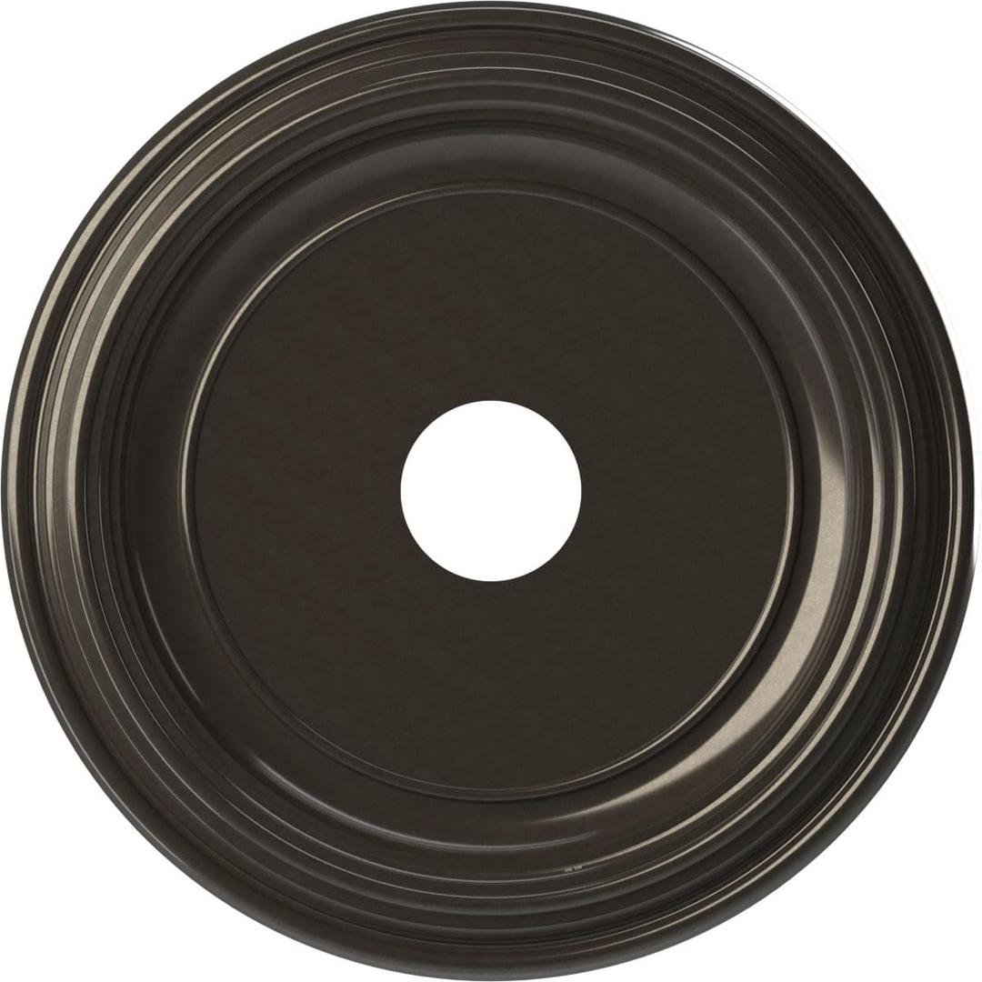 19"OD x 3 1/2"ID x 1 1/2"P Traditional Thermoformed PVC Ceiling Medallion (Fits Canopies up to 11 1/2"), Metallic Charcoal